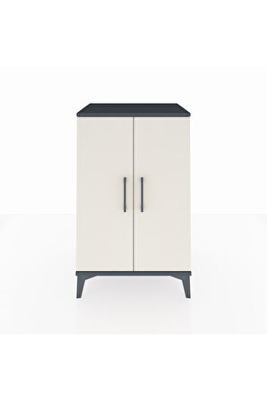 Hyperion Komodin 2 Raflı 2 Kapaklı 60x44x96 Antrasit-Aytaşı