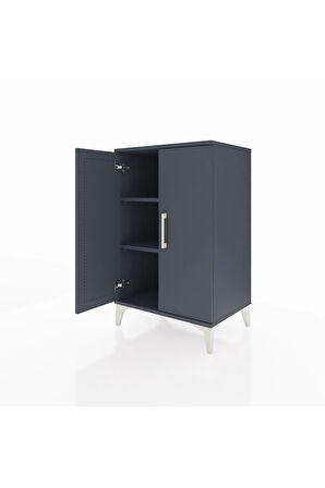 Hyperion Komodin 2 Raflı 2 Kapaklı 60x44x96 Antrasit-Antrasit