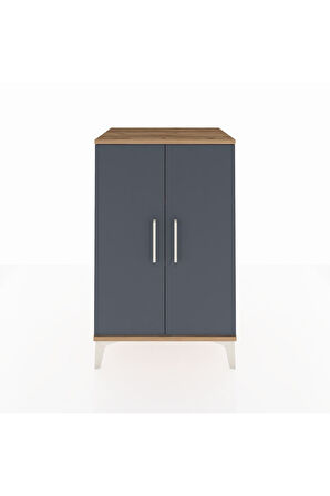 Hyperion Komodin 2 Raflı 2 Kapaklı 60x44x96 Çam-Antrasit