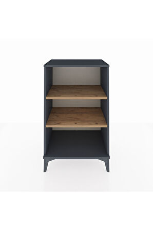 Hyperion Komodin 2 Raflı 60x44x96 Antrasit-Çam