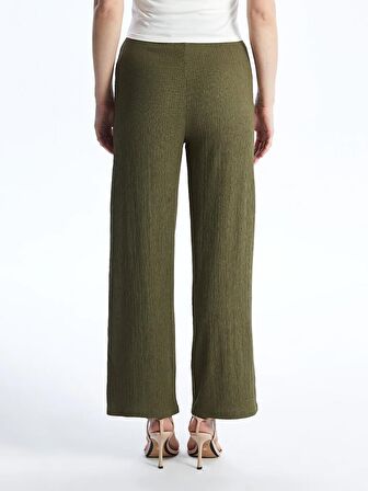 Kadın Beli Lastikli Düz Pantolon