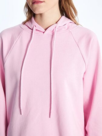Düz Uzun Kollu Oversize Kadın Hoodie