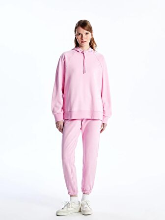 Düz Uzun Kollu Oversize Kadın Hoodie