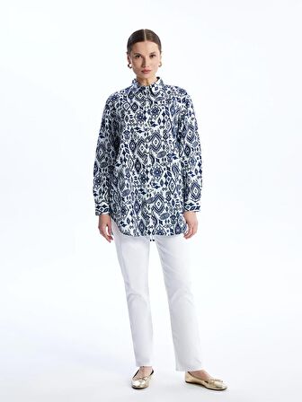 Desenli Kadın Gömlek Tunik