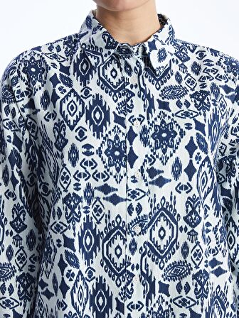 Desenli Kadın Gömlek Tunik