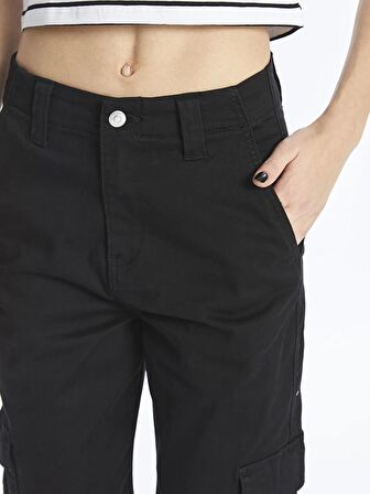 Standart Fit Gabardin Kadın Kargo Pantolon