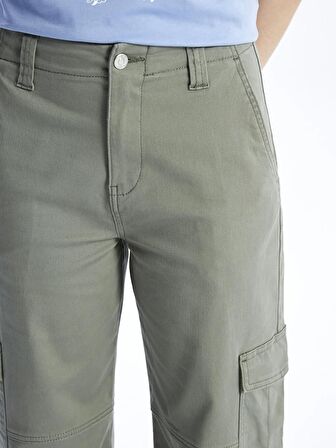 Standart Fit Gabardin Kadın Kargo Pantolon