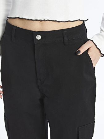 Standart Fit Gabardin Kadın Kargo Pantolon