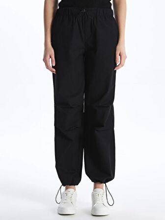Kadın Beli Lastikli Düz Paraşüt Pantolon