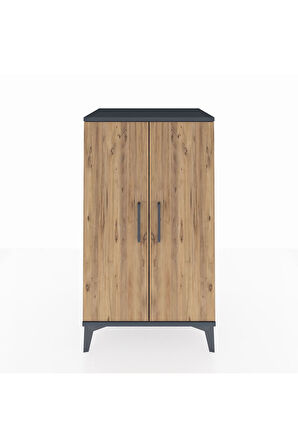 Hyperion Komodin 2 Kapaklı 60x44x106 Antrasit-Çam