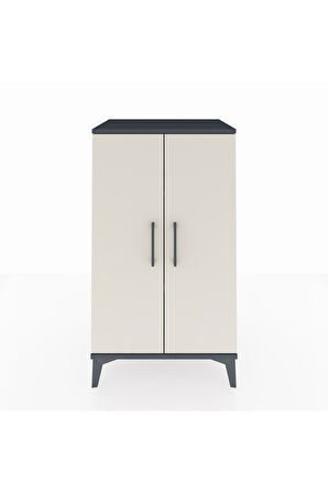 Hyperion Komodin 2 Raflı 2 Kapaklı 60x44x106 Antrasit-Aytaşı