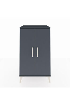 Hyperion Komodin 2 Raflı 2 Kapaklı 60x44x106 Antrasit-Antrasit