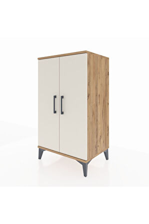 Hyperion Komodin 2 Raflı 2 Kapaklı 60x44x106 Çam-Aytaşı