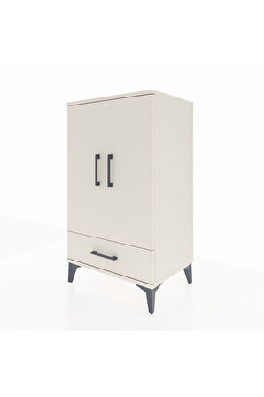 Hyperion Komodin 3 Raflı Tek Çekmeceli 2 Kapaklı 60x44x106 Aytaşı-Aytaşı