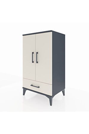 Hyperion Komodin 3 Raflı Tek Çekmeceli 2 Kapaklı 60x44x106 Antrasit-Aytaşı