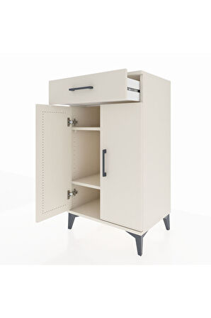 Hyperion Komodin 2 Raflı Tek Çekmeceli 2 Kapaklı 60x44x106 Aytaşı-Aytaşı