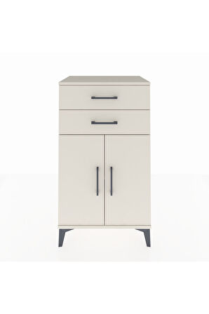Hyperion Komodin Tek Raflı 2 Çekmeceli 2 Kapaklı 60x44x106 Aytaşı-Aytaşı