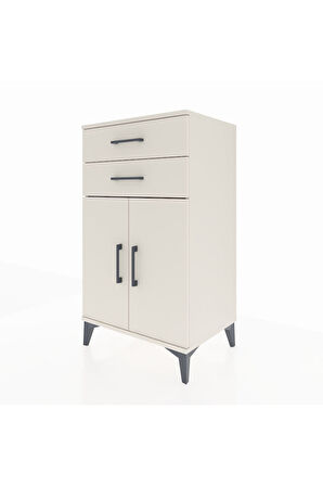 Hyperion Komodin Tek Raflı 2 Çekmeceli 2 Kapaklı 60x44x106 Aytaşı-Aytaşı