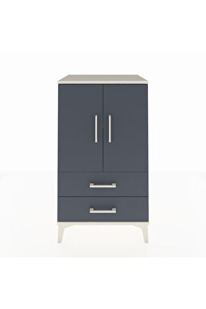 Hyperion Komodin 2 Raflı 2 Çekmeceli 2 Kapaklı 60x44x106 Aytaşı-Antrasit