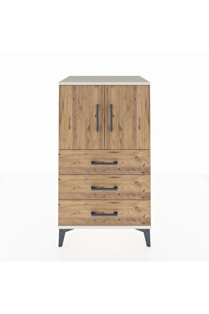 Hyperion Komodin 2 Raflı 3 Çekmeceli 2 Kapaklı 60x44x106 Aytaşı-Çam