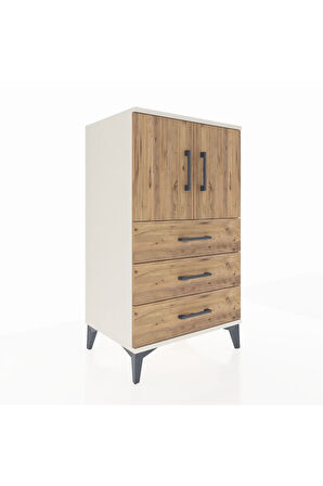 Hyperion Komodin 2 Raflı 3 Çekmeceli 2 Kapaklı 60x44x106 Aytaşı-Çam