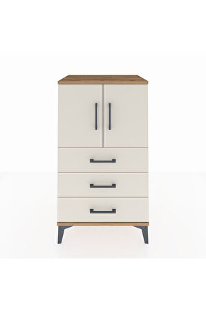 Hyperion Komodin 2 Raflı 3 Çekmeceli 2 Kapaklı 60x44x106 Çam-Aytaşı