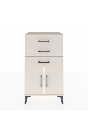 Hyperion Komodin Tek Raflı 3 Çekmeceli 2 Kapaklı 60x44x106 Aytaşı-Aytaşı