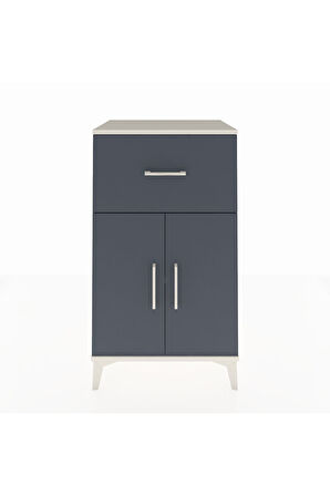 Hyperion Komodin Tek Raflı Tek Çekmeceli 2 Kapaklı 60x44x106 Aytaşı-Antrasit