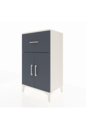 Hyperion Komodin Tek Raflı Tek Çekmeceli 2 Kapaklı 60x44x106 Aytaşı-Antrasit