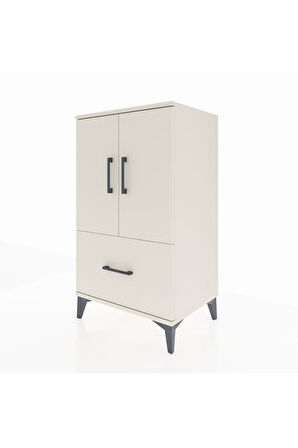 Hyperion Komodin 2 Raflı Tek Çekmeceli 2 Kapaklı 60x44x106 Aytaşı-Aytaşı