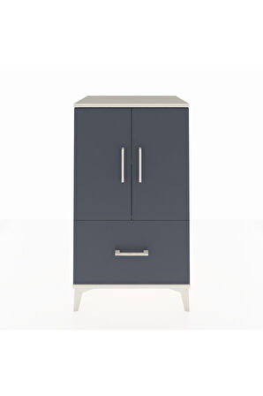 Hyperion Komodin 2 Raflı Tek Çekmeceli 2 Kapaklı 60x44x106 Aytaşı-Antrasit