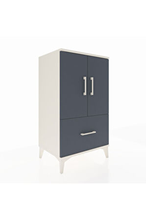 Hyperion Komodin 2 Raflı Tek Çekmeceli 2 Kapaklı 60x44x106 Aytaşı-Antrasit