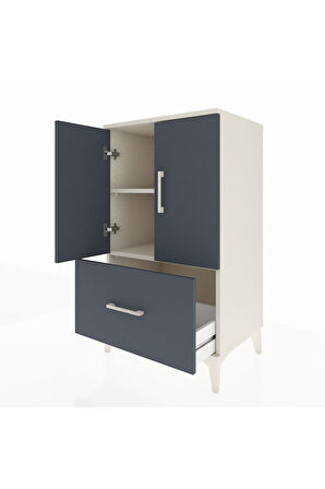 Hyperion Komodin 2 Raflı Tek Çekmeceli 2 Kapaklı 60x44x106 Aytaşı-Antrasit