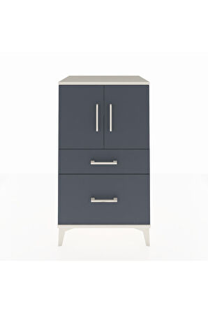 Hyperion Komodin 2 Raflı 2 Çekmeceli 2 Kapaklı 60x44x106 Aytaşı-Antrasit