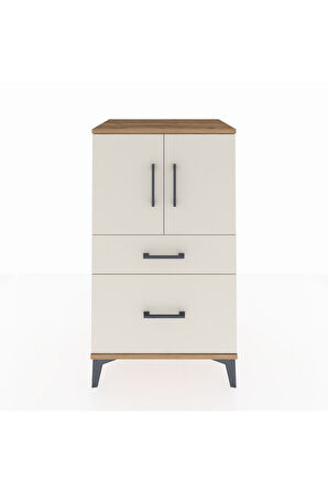 Hyperion Komodin 2 Raflı 2 Çekmeceli 2 Kapaklı 60x44x106 Çam-Aytaşı