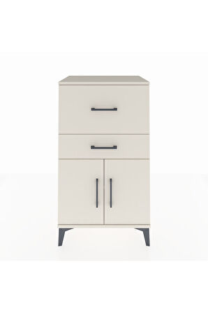 Hyperion Komodin Tek Raflı 2 Çekmeceli 2 Kapaklı 60x44x106 Aytaşı-Aytaşı