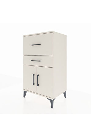 Hyperion Komodin Tek Raflı 2 Çekmeceli 2 Kapaklı 60x44x106 Aytaşı-Aytaşı