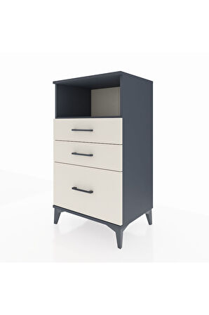 Hyperion Komodin Tek Raflı 3 Çekmeceli 60x44x106 Antrasit-Aytaşı