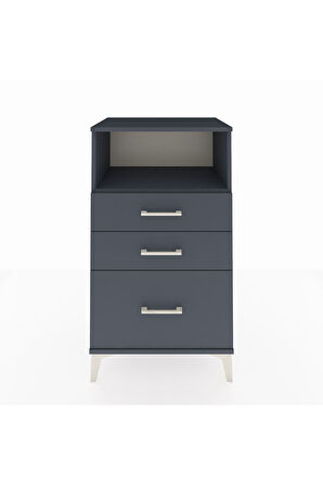 Hyperion Komodin Tek Raflı 3 Çekmeceli 60x44x106 Antrasit-Antrasit