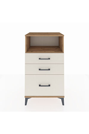 Hyperion Komodin Tek Raflı 3 Çekmeceli 60x44x106 Çam-Aytaşı