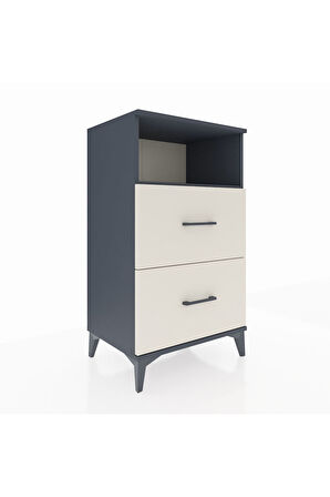 Hyperion Komodin Tek Raflı 2 Çekmeceli 60x44x106 Antrasit-Aytaşı