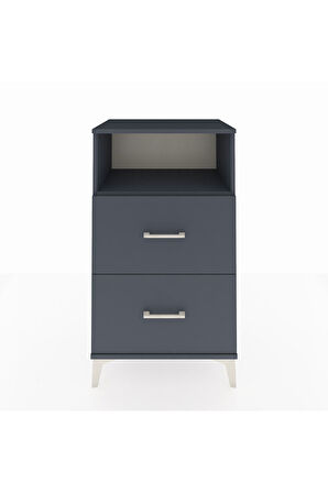 Hyperion Komodin Tek Raflı 2 Çekmeceli 60x44x106 Antrasit-Antrasit