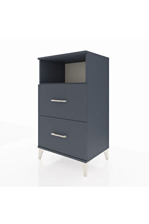 Hyperion Komodin Tek Raflı 2 Çekmeceli 60x44x106 Antrasit-Antrasit