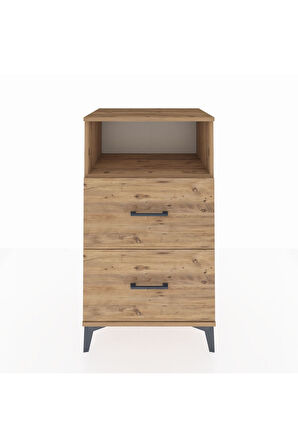 Hyperion Komodin Tek Raflı 2 Çekmeceli 60x44x106 Çam-Çam