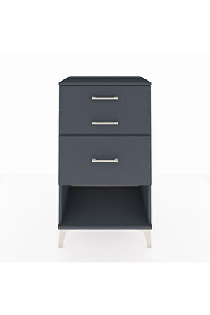 Hyperion Komodin 3 Çekmeceli 60x44x106 Antrasit-Antrasit