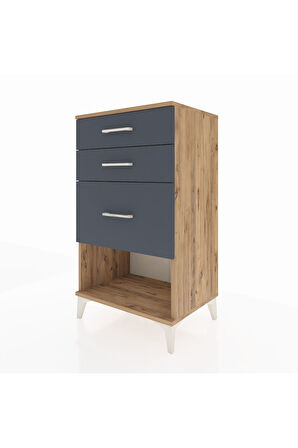 Hyperion Komodin 3 Çekmeceli 60x44x106 Çam-Antrasit
