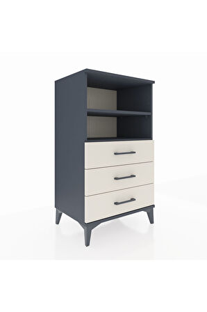 Hyperion Komodin 2 Raflı 3 Çekmeceli 60x44x106 Antrasit-Aytaşı