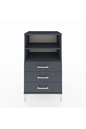 Hyperion Komodin 2 Raflı 3 Çekmeceli 60x44x106 Antrasit-Antrasit