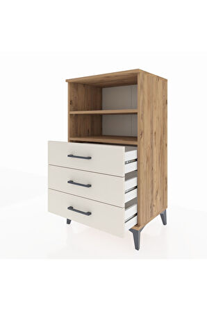 Hyperion Komodin 2 Raflı 3 Çekmeceli 60x44x106 Çam-Aytaşı
