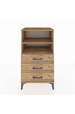 Hyperion Komodin 2 Raflı 3 Çekmeceli 60x44x106 Çam-Çam